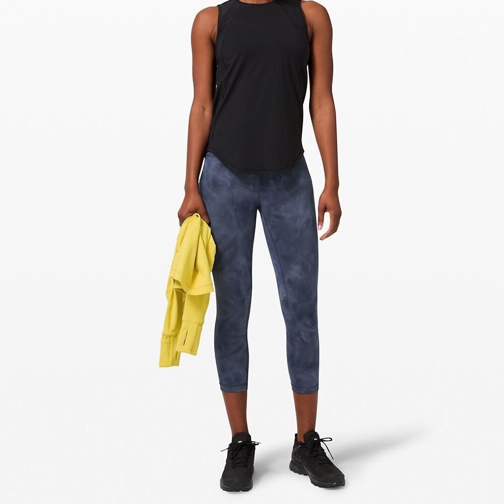 LULULEMON Wunder Train HR Crop 2 6 Diamond Dye Shade Naval Blue